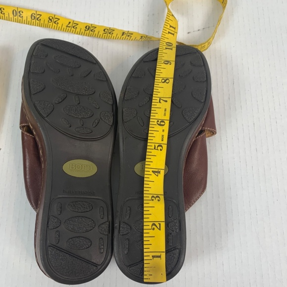 Born Criss Cross Leather Platform Wedge Sandal Womens 8M Brown Open Toe Slip On - Picture 13 of 13